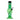 A front view of the 6-inch JM Plastics Mini Skull Base Acrylic Water Pipe, showcasing its clear green skull-shaped base.