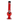 Centered vertical close-up of the JM Plastics Grenade Base with Pull Slide Acrylic Bong - 8 in., showing its red translucent neck, black cap, and front metal slide against a black background
