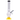 Straight-on studio view of the JM Plastics Grenade Base with Pull Slide Acrylic Bong showing its white body, metal bowl and yellow base.