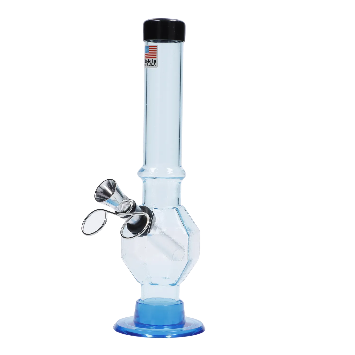 JM Plastics Grenade Base with Pull Slide Acrylic Bong - 8 in.