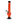 Tall front view of the JM Plastics Grenade Base with Pull Slide Acrylic Bong - 8 in., shown in bright translucent red with a black mouthpiece and metal bowl against a white background