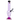 Vertical studio view of a translucent purple JM Plastics Skull Base with Pull Slide Acrylic Bong - 8 in., showing its skull-shaped chamber, angled metal pull slide, and black rimmed mouthpiece.