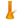 Close-up front view of the bright orange DankStop Milky Beaker Bong - 8 in., showing its straight neck, beaker base, and angled clear bowl.