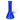 Close-up front view of the blue DankStop Milky Beaker Bong - 8 in., showing its flared beaker base, straight neck, and angled clear glass bowl against a white background.