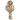 Top-down view of the multicolored glass DankStop Rainbow Frit Hammer Bubbler - 5 in., showing speckled red, yellow, blue, and green frits in a clear rounded chamber and handle.