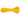 Top-down view of the DankStop Frit Glass with Rasta Line Spoon Pipe - 4.5 in., a yellow glass spoon pipe with diagonal red-and-white rasta lines along its length.