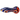 Side profile of the DankStop Slime Reversal Wig Wag Spoon Pipe - 4.5 in., showing glossy swirl bands of blue, red, black, white and yellow on a curved glass spoon shape.