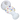Close-up angled view of the white DankStop Donut Reversal Spoon Pipe - 4.5 in. showing its donut-shaped chamber with red, blue, and yellow sprinkles.