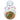 Top-down close-up of the white glass DankStop Donut Reversal Spoon Pipe - 4.5 in. showing multicolored sprinkles and a swirled marbled bowl.