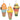 Three glittery ice cream cone chillums arranged upright on a white background, shown front-on as the Dabtized Ice Cream Chillum trio with colorful swirls, sprinkles, and candy decorations.