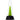 A front view of the Glassic Puffco Peak replacement glass, showing a vibrant green conical shape on a black base.