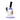 Three-quarter view of the purple Cheech Glass 8.5" Big Tires Bong showing its cylindrical clear chamber, percolator, black angled mouthpiece tube, and purple-rimmed base and top.