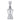 Centered front view of the Hue - Hourglass Dab Rig Clear - 7.5" displaying its clear glass hourglass body and vertical downstem against a white background