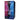 Angled front view of the DankStop Hue - Whirlpool Dab Rig Clear - 9" box showing neon pink and blue striped graphics with the clear glass rig illustration.