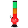 JM Plastics Rasta Geometric with Pull Slide Acrylic Bong