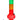 Front view of the JM Plastics Rasta Geometric with Pull Slide Acrylic Water Pipe, showing a colorful, geometric design.