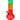 Front view of the JM Plastics Rasta Geometric with Pull Slide Acrylic Water Pipe, featuring a colorful geometric design.