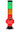 Front view of the JM Plastics Rasta Geometric with Pull Slide Acrylic Water Pipe, showing a colorful, patterned acrylic tube.