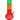 Front view of the JM Plastics Rasta Geometric with Pull Slide Acrylic Water Pipe, showcasing its colorful geometric design.