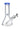 Front view of the 10-inch DankStop Beaker with Color Mouthpiece & Ice Pinch Water Pipe, showcasing its clear glass construction and ice pinch detail.