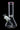 Front three-quarter view of the Stock USA DankStop Beaker with Color Mouthpiece & Ice Pinch Bong - Pink - 10 in., showing the clear glass body, angled downstem and pink-rimmed mouthpiece against a black background