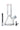 A front view of the 10-inch DankStop Beaker with Color Mouthpiece & Ice Pinch Water Pipe, showcasing its clear glass construction and angled mouthpiece.