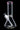 Straight-on view of the Stock USA DankStop Beaker with Color Mouthpiece & Ice Pinch Bong - Pink - 10 in., showing the clear glass beaker base, angled downstem, and pink-rimmed mouthpiece against a black background