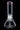 Centered front view of the Stock USA DankStop Beaker with Color Mouthpiece & Ice Pinch Bong - Pink - 10 in., showing its clear glass beaker base, straight neck and pink-rimmed mouthpiece against a black background.