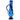 A front view of the 12-inch JM Plastics Double Chamber Bubble Base Acrylic Water Pipe, showcasing its blue transparent design.