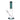 Straight-on view of the DankStop Slim Beaker with Colored Accents Bong - 10 in., showing its clear angled chamber and teal-colored straight neck and base accents against a white background
