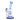 Close-up, front view of the amber DankStop Bent Neck Color Tree Perc Bong - 8 in., showing its bent neck, blue-tinted percolator and matching base against a white background.