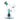 Three-quarter view of the Smoke-toned DankStop Curvy Double-Up Bubbler Bong - 6 in., showing its angled mouthpiece, green internal percolator rings, and clear glass joint against a white background