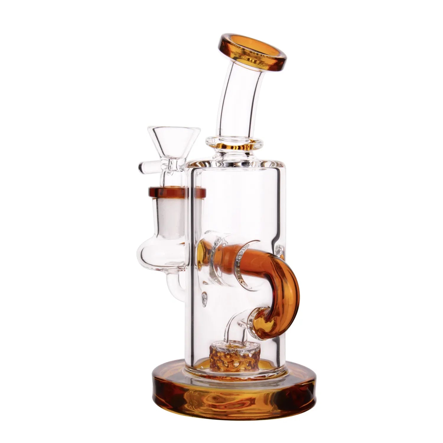 DankStop Bent Neck Recycler with Perc Bong - 6.5 in.