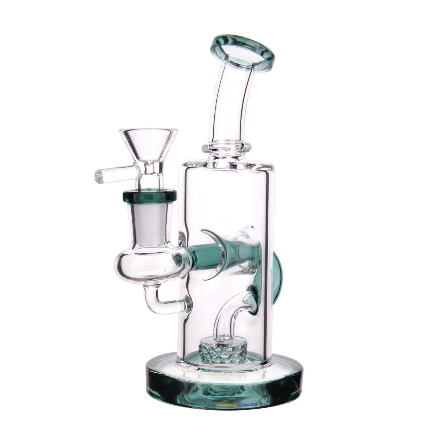 DankStop Bent Neck Recycler with Perc Bong - 6.5 in.