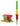 Right-facing view of the colorful Pulsar RIP Silicone Vapor Straw w Stand showing a red-yellow-green swirled silicone stand embossed with "PULSAR" beside the matching straw with metal tip.