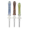 Glass Dab Straw w/ 10mm Quartz Tip - 6.5" / Assorted Colors