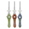 Glass Donut Dab Straw w/ Quartz Tip - 6.75"/10mm/Colors Vary