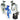 Three-quarter view of three Pulsar Puffco Peak/Pro Recycler Attachment #2 -6.75"/Clrs Vry pieces, with the blue variant centered and two translucent greenish units flanking it on a white background.