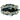 Top-down view into a camo RYOT Pro-Duffle Carbon Series Smell-Proof Bag showing a partially unzipped main compartment with bottles and small accessories neatly arranged inside.