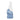 Front view of the New Peak Vaporizer, a sleek, blue handheld device with a clear glass extension.