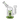Front view of the Space Monster Bong, a green glass water pipe with a uniquely sculpted, monster-themed design.