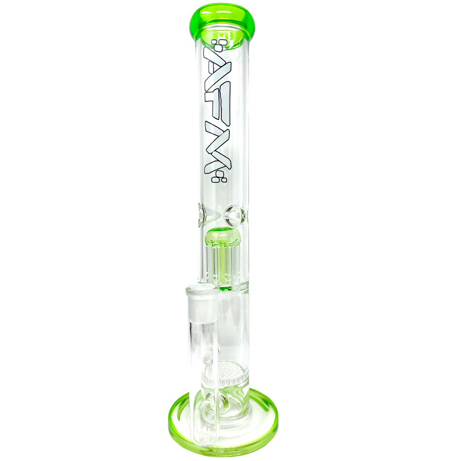 14" Ripper Single Arm Perc Glass Straight Tube Bong