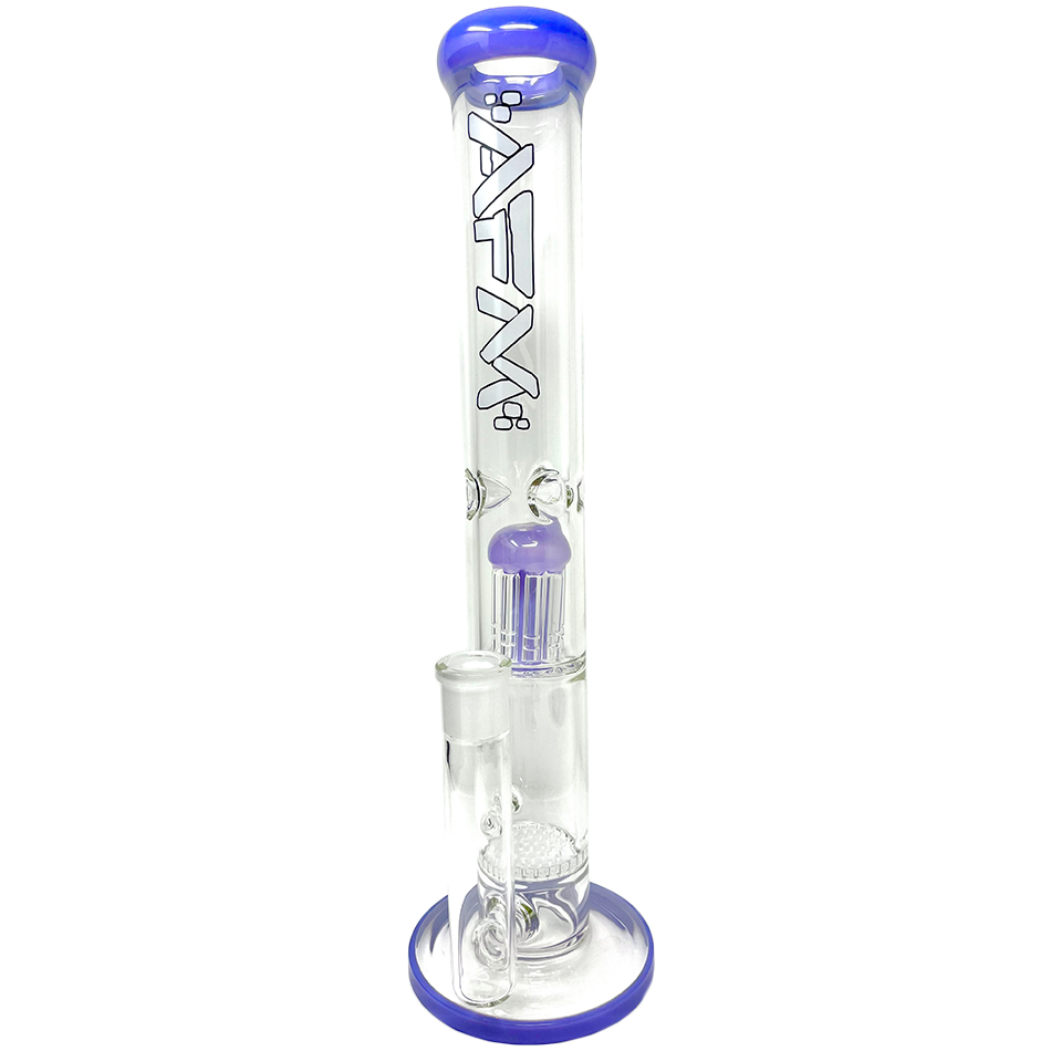 14" Ripper Single Arm Perc Glass Straight Tube Bong