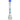Straight-on view of the AFM Smoke 18" AFM Hitter Double Arm Perc 5mm Glass Beaker Bong showing its tall clear beaker base, two blue-tipped percs in the tube, angled downstem and blue-rimmed mouthpiece against a white background