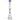 Straight-on view of the AFM Smoke 18" AFM Hitter Double Arm Perc 5mm Glass Beaker Bong showing its clear beaker base, two stacked purple-topped percs and blue-rimmed mouthpiece against a white background