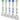 Row of five AFM Smoke 18" AFM Hitter Double Arm Perc 5mm Glass Beaker Bong models photographed front-on against a white background, showing colored mouthpieces and inner percolators.