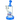 A three-quarter view of the Daisy Arm Perc Glass Rig, featuring a blue glass perc with a circular base and a clear tube.