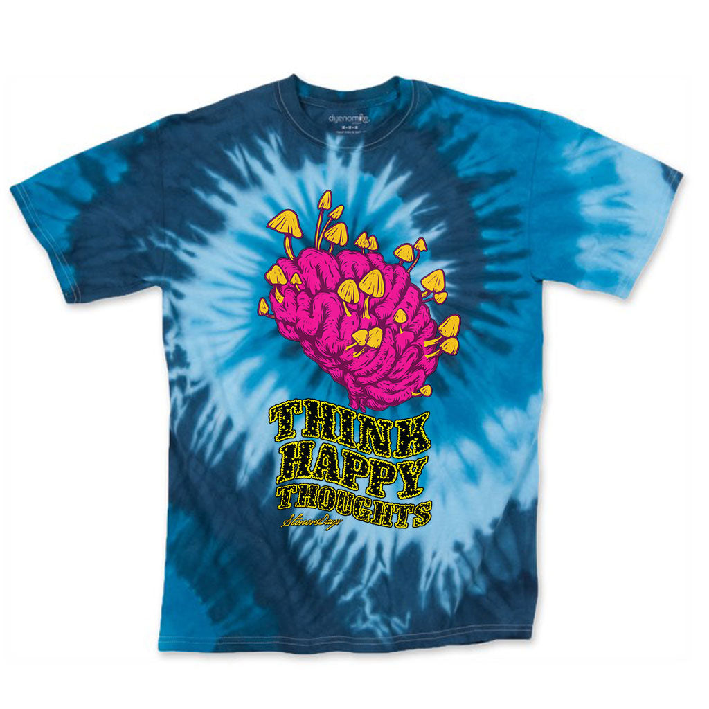 Think Happy Thoughts Blue Tie Dye T-Shirt