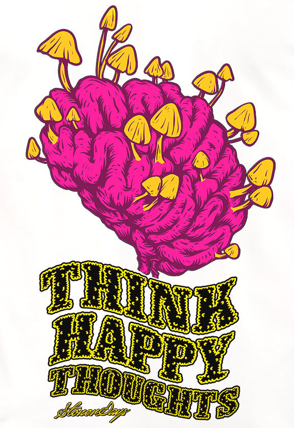 Think Happy Thoughts White T-Shirt