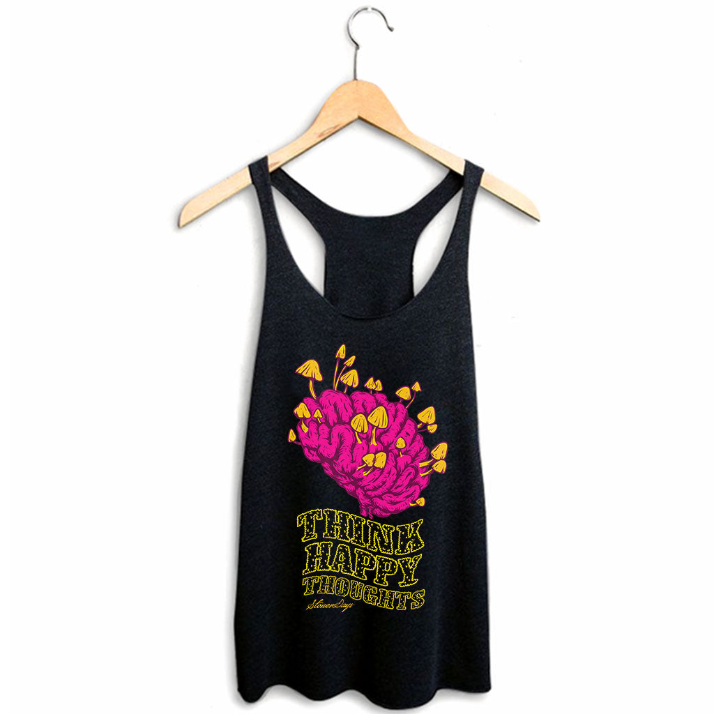 Think Happy Thoughts Women's Racerback Tank Top